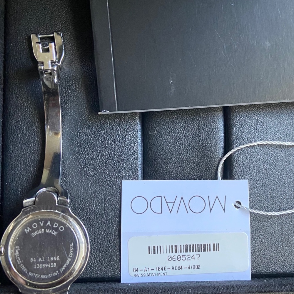 HP🎉MOVADO Stainless Steel Black Face Bangle Watch ⚡️Flash Sale⚡️ - Picture 12 of 16